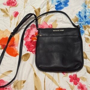 Michael Kors Black Pebbled Leather Crossbody Bag and wallet